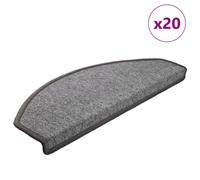 vidaXL Stair Mats 20 pcs 65x24x4 cm Dark Grey Half Round Large