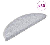 Stair Mats 30 pcs 56x17x3 cm Light Grey Half Round vidaXL