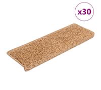 vidaXL Stair Mats 30 pcs 65x21x4 cm Beige Rectangular Edge