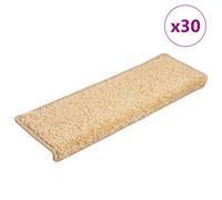 vidaXL Stair Mats 30 pcs 65x21x4 cm Cream Rectangular Edge
