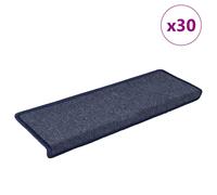 vidaXL Stair Mats 30 pcs 65x21x4 cm Dark Grey and Blue Rectangular Edge