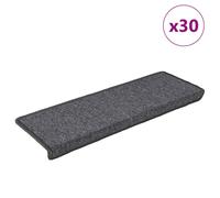 vidaXL Stair Mats 30 pcs 65x21x4 cm Dark Grey Rectangular Edge