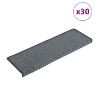 vidaXL Stair Mats 30 pcs 65x21x4 cm Light Grey and Blue Rectangular Edge