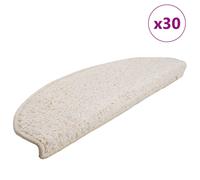 vidaXL Stair Mats 30 pcs 65x21x4 cm White Half Round Large