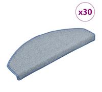 vidaXL Stair Mats 30 pcs 65x24x4 cm Light Grey and Blue Half Round Large