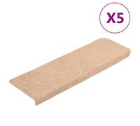 vidaXL Stair Mats Carpet Stair Tread Stair Step Rug 5 pcs Brown Needle Punch