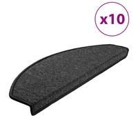 vidaXL Stair Mats Carpet Stair Tread Stair Step Rug Decor 10 pcs Anthracite