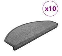 vidaXL Stair Mats Carpet Stair Tread Stair Step Rug Decor 10 pcs Dark Grey