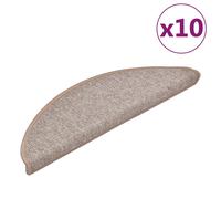 vidaXL Stair Mats Carpet Stair Tread Stair Step Rug Decor 10 pcs Light Brown