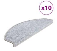 vidaXL Stair Mats Carpet Stair Tread Stair Step Rug Decor 10 pcs Light Grey