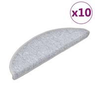 vidaXL Stair Mats Carpet Stair Tread Stair Step Rug Decor 10 pcs Light Grey