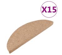 Vidaxl Stair Mats Self-Adhesive 15 Pcs 56X17X3 Cm Beige