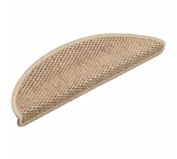vidaXL Stair Mats in Sisal-Look Self-Adhesive Fabric - Set of 15, Sand Beige Colour - Non-Slip, Sound Dampening, Washable with 56x17x3 cm Dimensions