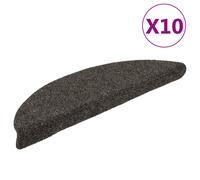 vidaXL Stair Mats Self-adhesive 10 pcs 56x17x3 cm Anthracite Half Round