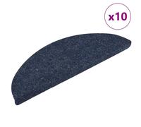 vidaXL Stair Mats Self-adhesive 10 pcs 56x17x3 cm Blue Half Round