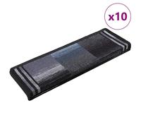 vidaXL Stair Mats Self-adhesive 10 pcs 65x21x4 cm Black and Grey