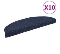 vidaXL Stair Mats Self-adhesive 10 pcs 65x21x4 cm Blue Half Round Large
