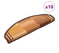 vidaXL Stair Mats Self-adhesive 10 pcs 65x21x4 cm Brown