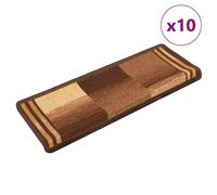 vidaXL Stair Mats Self-adhesive 10 pcs 65x21x4 cm Brown