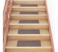 vidaXL 15x Self-adhesive Stair Mats Rectangular Cream Home Stair Protector