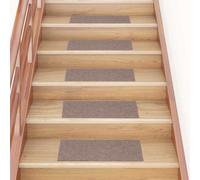 vidaXL Stair Mats Self-adhesive 15 pcs 60x25 cm Light Brown Rectangular