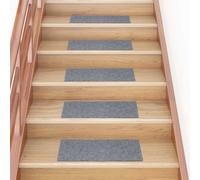 Stair Mats Self-adhesive 15 pcs 60x25 cm Light Grey Rectangular vidaXL