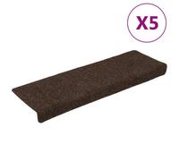 Vidaxl Stair Mats Self-Adhesive 15 Pcs 65X21X4 Cm Brown Rectangular Edge