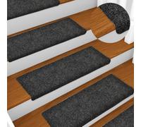 Vidaxl Stair Mats Self-Adhesive 15 Pcs 65X21X4 Cm Grey Rectangular Edge