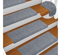 Vidaxl Stair Mats Self-Adhesive 15 Pcs 65X21X4 Cm Light Grey Rectangular Edge
