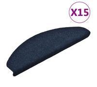 Vidaxl Self-adhesive Stair Mats 15 Pcs Navy 65X21X4 Cm Needle Punch, Blue