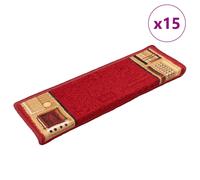vidaXL Stair Mats Self-adhesive 15 pcs 65x21x4 cm Red