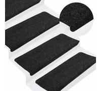 Vidaxl Stair Mats Self-Adhesive 15 Pcs 65X24.5X3.5 Cm Anthracite