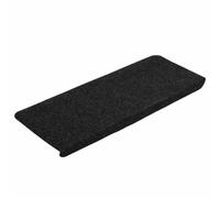 vidaXL Stair Mats Self-adhesive 15 pcs 65x24,5x3,5 cm Black