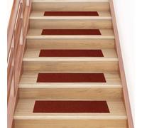 vidaXL Stair Mats Self-adhesive 15 pcs 76x20 cm Bordeaux Red Rectangular