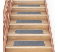 vidaXL 15x Self-adhesive Stair Mats Rectangular Light Grey Stair Protector