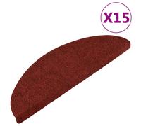 Vidaxl Stair Mats Self-Adhesive 15 Pcs 56X17X3 Cm Red