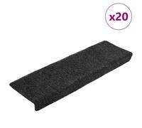 vidaXL Stair Mats Self-adhesive 20 pcs 65x21x4 cm Dark Grey Rectangular Edge
