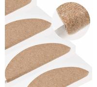 vidaXL Stair Mats Self-adhesive 20 pcs Beige 56x17x3 cm