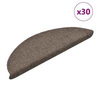 vidaXL Stair Mats Self-adhesive 30 pcs 56x17x3 cm Beige Half Round