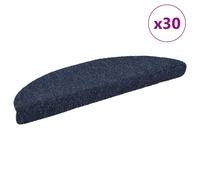 vidaXL Stair Mats Self-adhesive 30 pcs 56x17x3 cm Blue Half Round