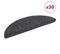 vidaXL Stair Mats Self-adhesive 30 pcs Dark Grey 56x17x3 cm