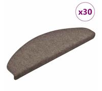 vidaXL Stair Mats Self-adhesive 30 pcs 65x21x4 cm Beige Half Round Large