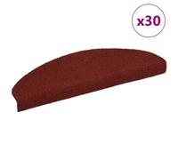 vidaXL Stair Mats Self-adhesive 30 pcs 65x21x4 cm Bordeaux Red Half Round Large