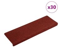 vidaXL Stair Mats Self-adhesive 30 pcs 65x21x4 cm Bordeaux Red Rectangular Edge