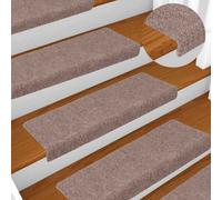 vidaXL Stair Mats Self-adhesive 30 pcs 65x21x4 cm Light Brown Rectangular Edge