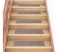 vidaXL Stair Mats Self-adhesive 30 pcs 76x20 cm Light Brown Rectangular