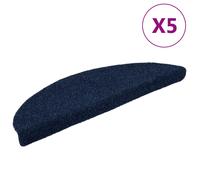 vidaXL Stair Mats Self-adhesive 5 pcs 56x17x3 cm Navy Half Round
