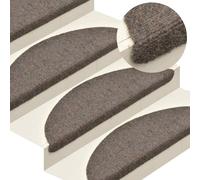 vidaXL Stair Mats Self-adhesive 5 pcs 65x21x4 cm Beige Half Round Large