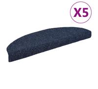vidaXL Stair Mats Self-adhesive 5 pcs 65x21x4 cm Blue Half Round Large