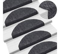 vidaXL Stair Mats Self-adhesive 5 pcs 65x21x4 cm Dark Grey Half Round Large